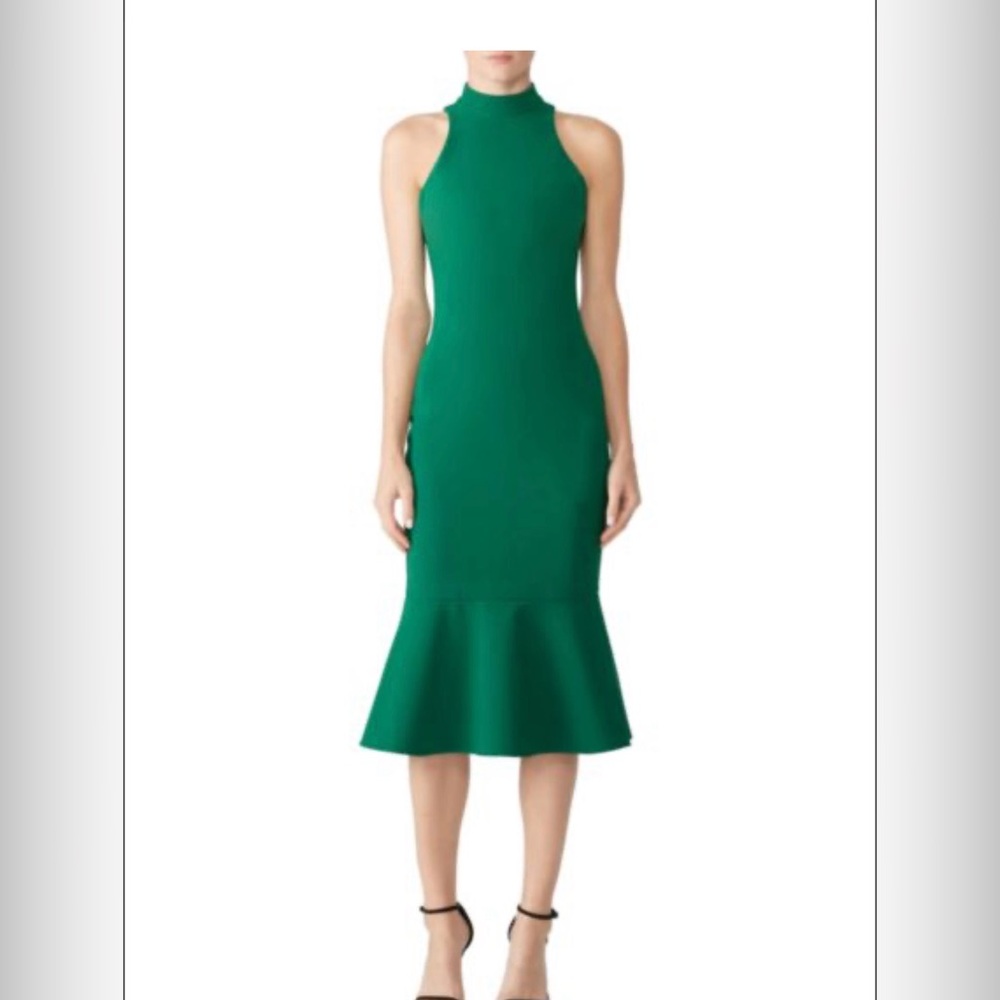 Likely high neck sheath midi dress